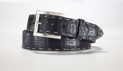 Caiman Matte Tail Hand-Pick Stitch 1 5/8" - 40mm (Navy Blue)