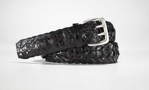 Crocodile Link Belt 1 3/8“ - 35mm (Black)