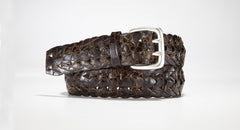 American Alligator Braided Belt 1 3/8" - 35mm (Cognac)