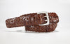 American Alligator Braided Belt 1 3/8" - 35mm (Cognac)