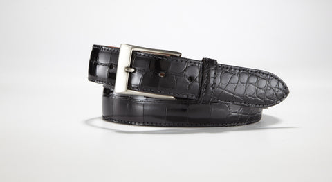 American Alligator Belt - Glossy 1 3/8" - 35mm (Black)