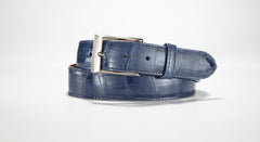 American Alligator Belt - Glossy 1 3/8" - 35mm (Denim)