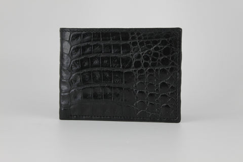 Crocodile Bifold Wallet - Black
