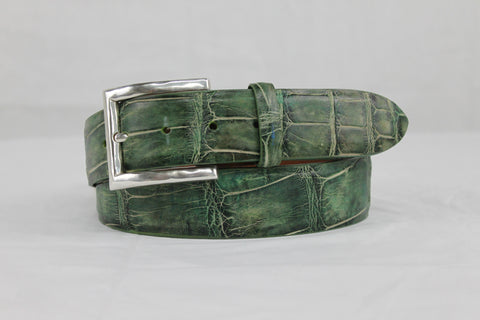 Hand Painted American Alligator Belt Jungle