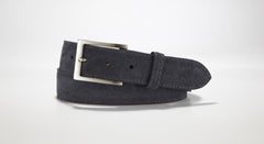 Suede Leather 1 3/8" - 35mm (Navy Blue)