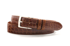American Alligator Belt - Glossy 1 1/4" - 32mm (Cognac)